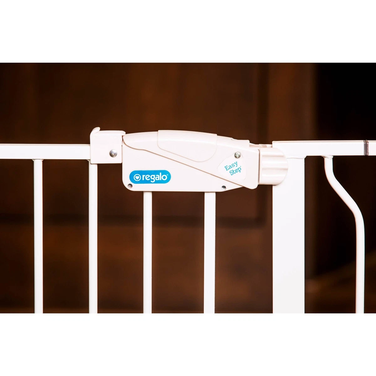 Regalo Metal Frame Adjustable WideSpan Extra Tall Baby Gate White