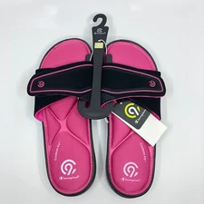 Champion Cushion Fit Slide Sandal Valma Girls Youth, Pink/Black.Choose your size