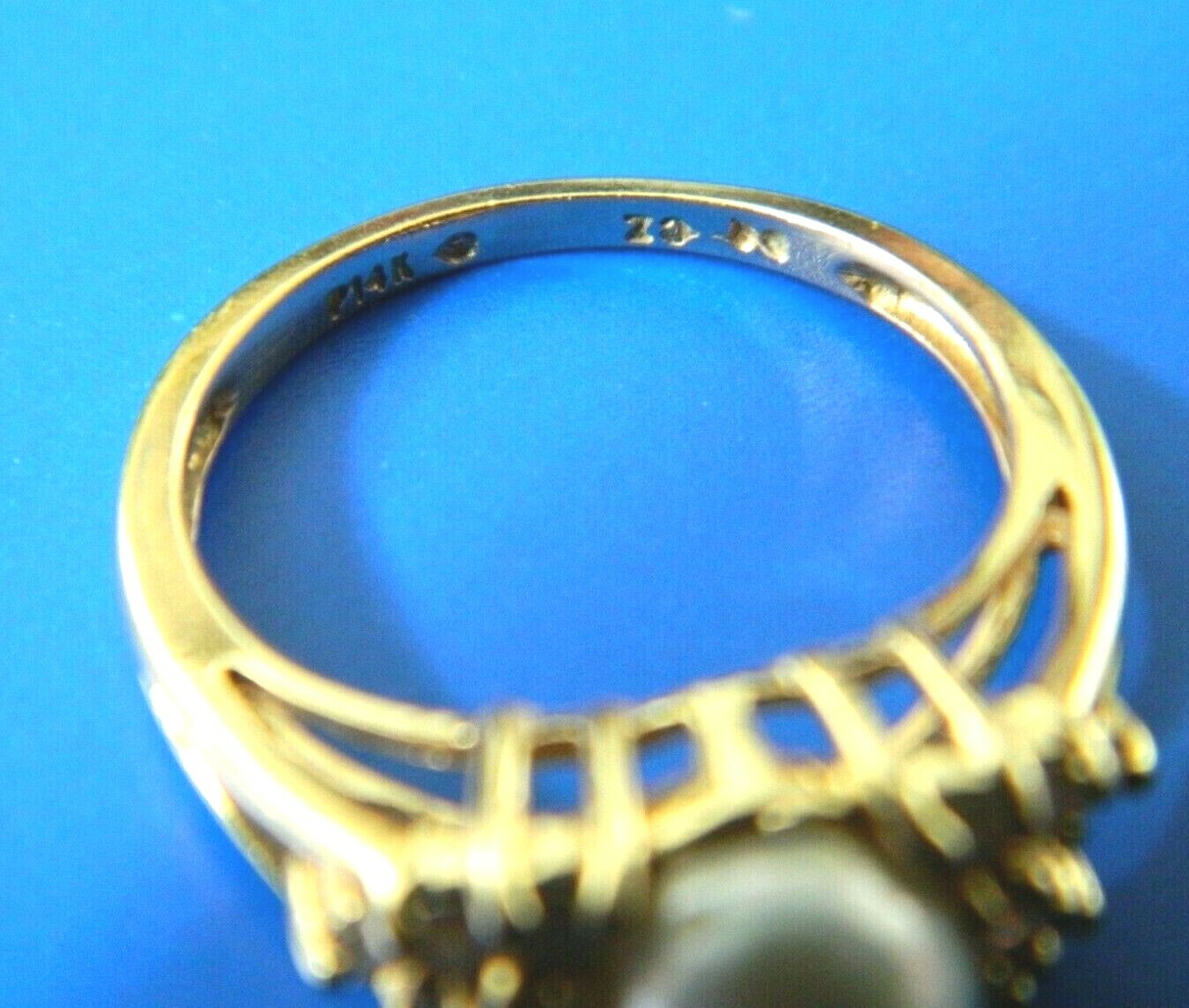 Solid 14K Karat Solid Yellow Gold Ring Pearl size… - image 5