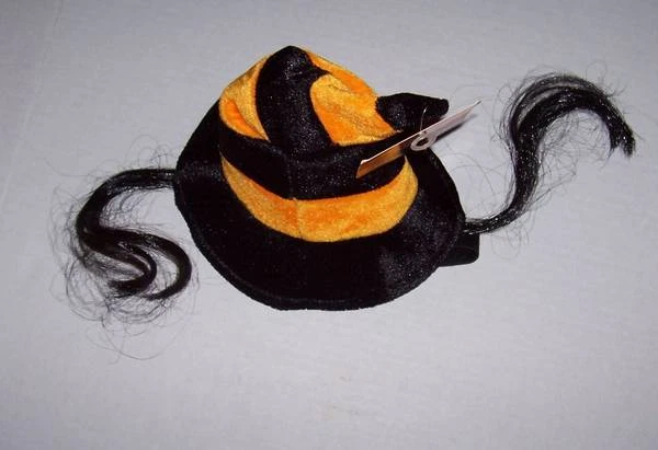 Nuevo con etiquetas Sombrero de bruja de felpa con pelo Disfraz de perro Talla pequeña Foto 2 de 2