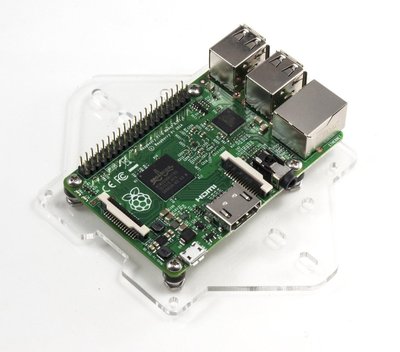 Zebra VESA Mounting Plate -  for Raspberry Pi 4B, 3B+, 3, Pi 2, and Pi B+ ~Clear