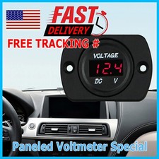 Red Led Digital Waterproof Voltmeter Gauge Meter 12v-24v Car Boat Motorcycle