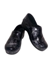 Sanita Danish Nurse Clogs Gray Marble Mules US 8 EU 39 Shoes Slip Resistant
