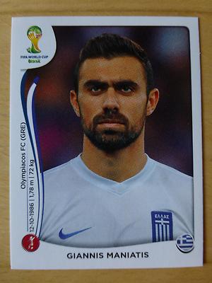 PANINI FIFA WM 2014 Sticker-Nr. 208 Giannis Maniatis   NEU