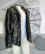 Per Una Speziale Warm Faux Fur Coat Jacket 14 Grey Animal Print Very Glamorous