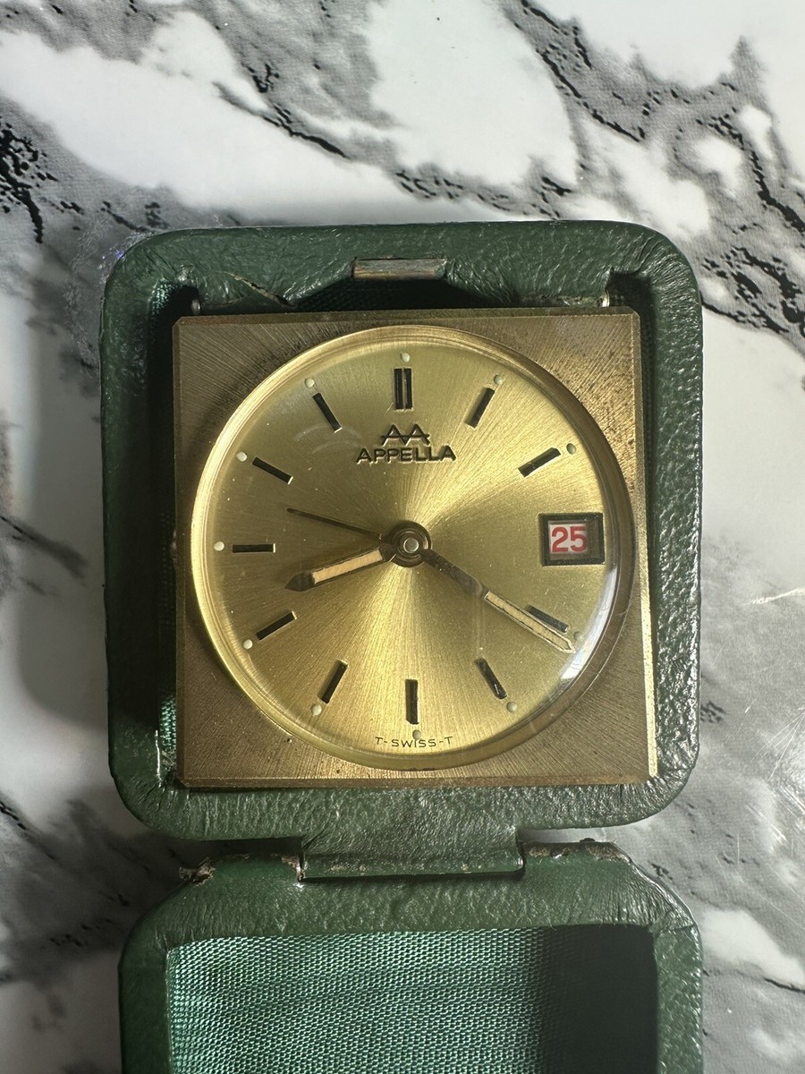 Old Vintage Superb Miniature APPELLA 7 Jewel SWISS Desk Alarm
