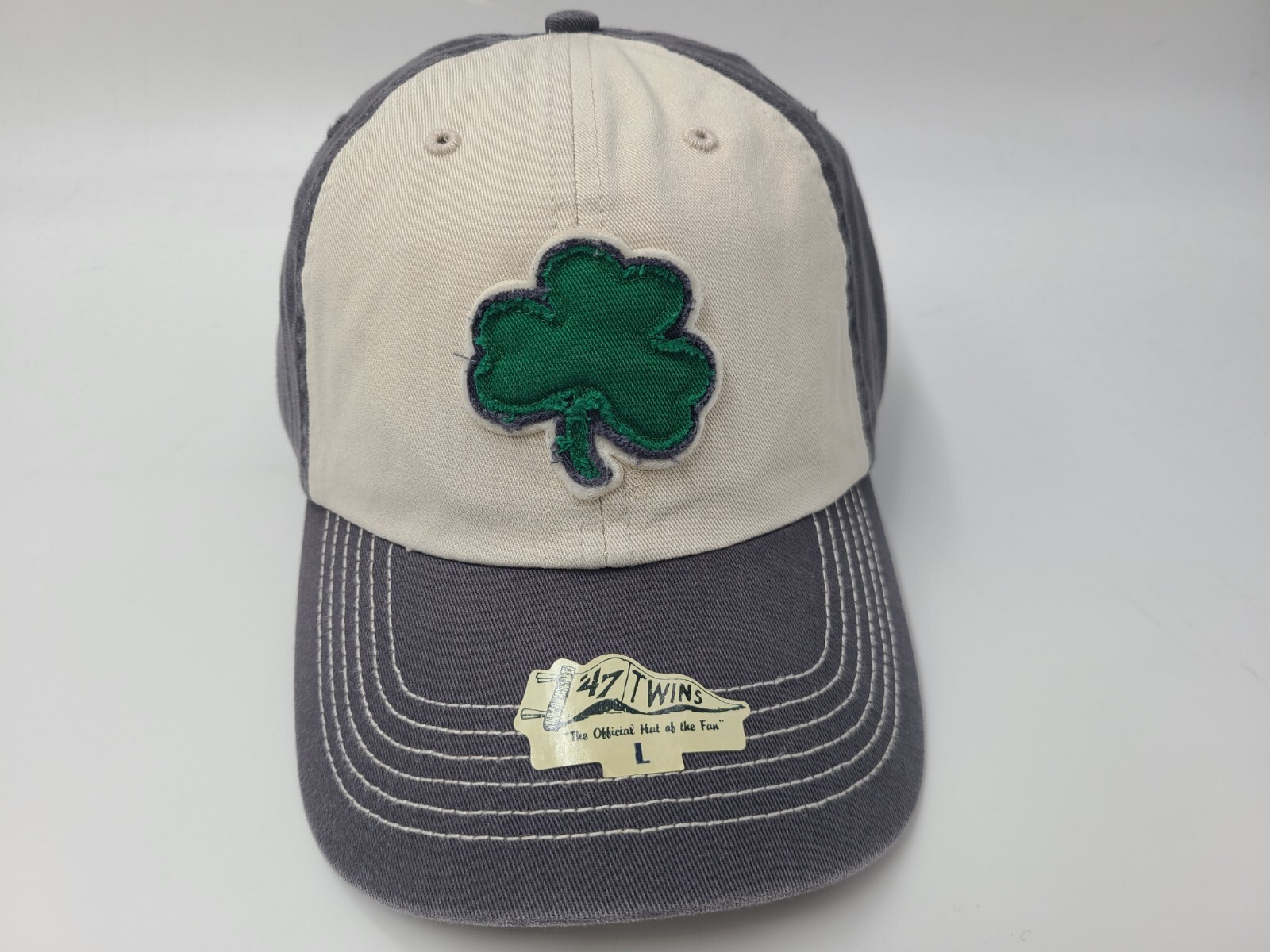 Notre Dame Fighting Irish 47 Brand Twins Franchise Fitted L Hat Cap Clover NCAA