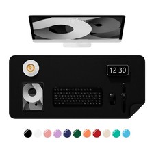 Niniubye Desk Pad, 30" x 14" PU Leather Non-Slip Mat x 14", Black