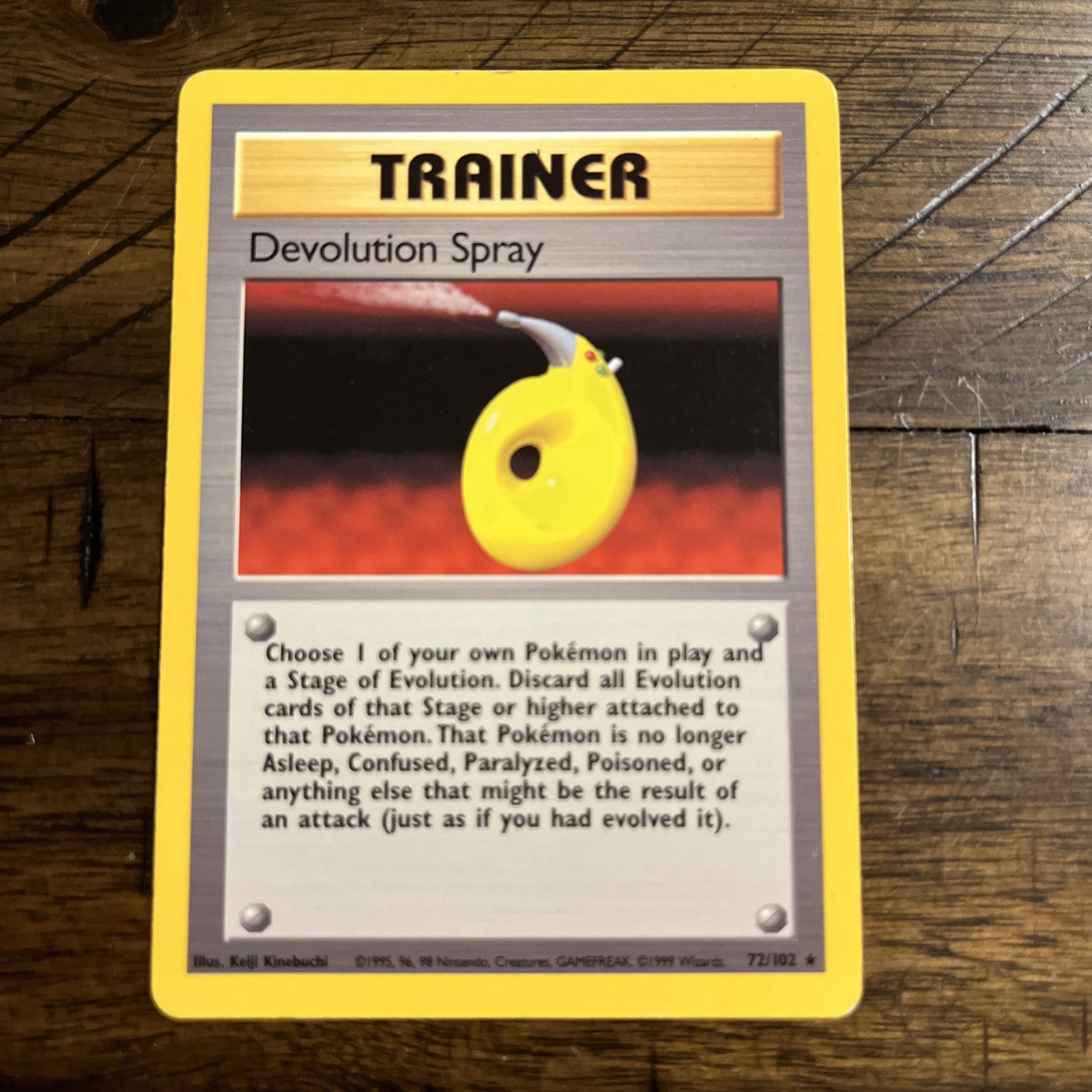 Devolution Spray Pokemon TCG Base Set Trainer Card 72/102 