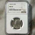 NGC 1963 D Washington Quarter Unc MS64