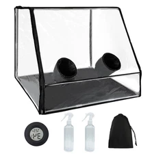 Large Still Air Box Mushroom Grow Tent 35.43x23.62x23.62 Large, Black 