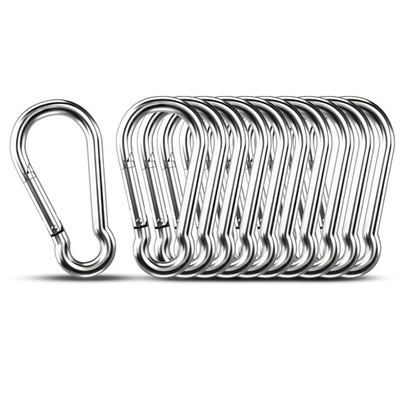 #ad 10 PCS Stainless Steel Carabiners Spring Snap Hooks Heavy Duty Keychain Clip NEW $5.09