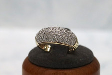 9ct Yellow Gold Diamond Cluster Ring - Size M - UK Hallmark