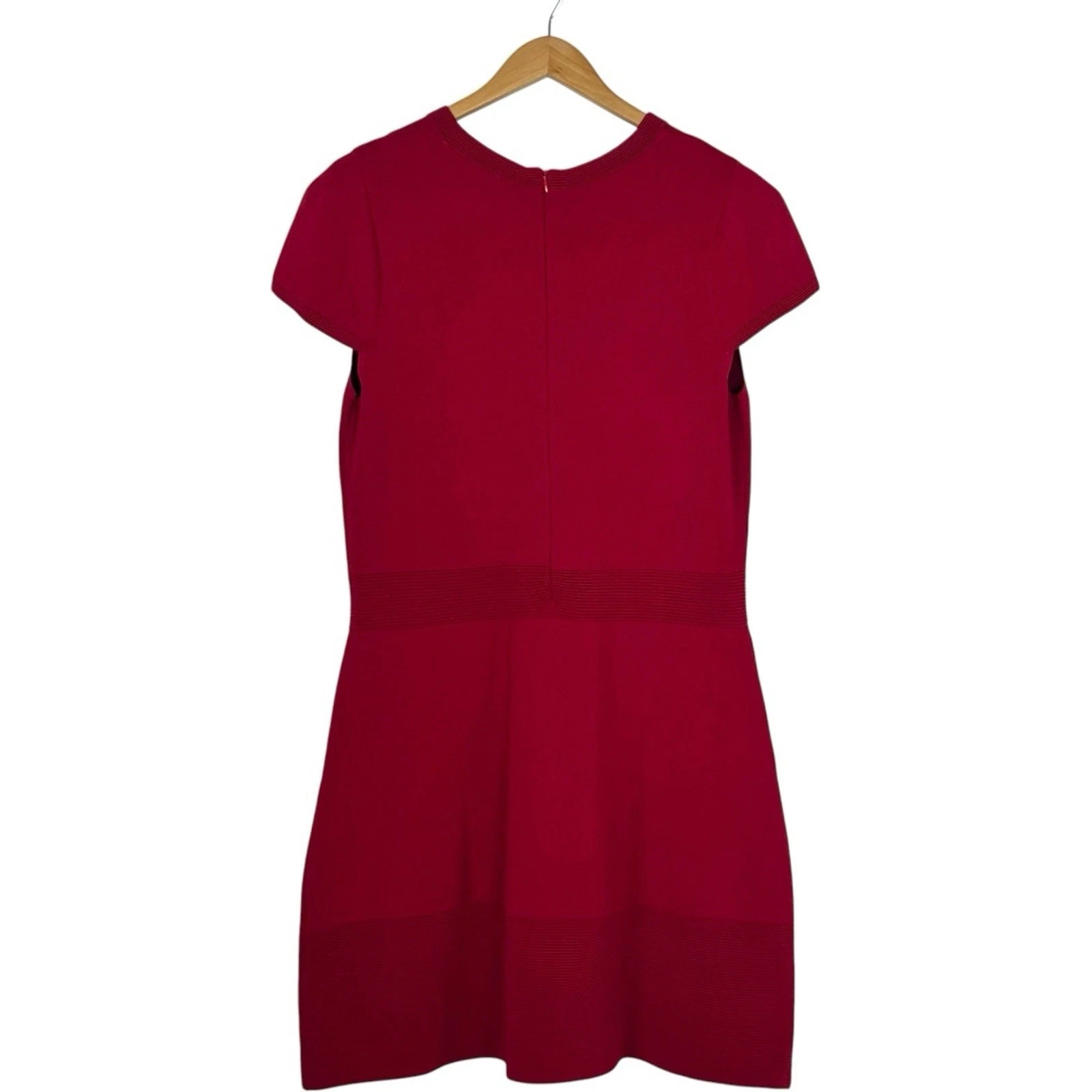 Abito svasato MICHAEL Michael Kors ottomano al ginocchio rosso ribes donna nuovo con etichette 1X