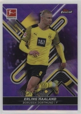 2021-22 Topps Finest Bundesliga Purple Refractor 233/250 Erling Haaland #42 14tf