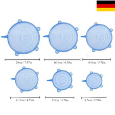 6x Silikondeckel Frischhaltedeckel Topf Abdeckung Wiederverwendbar dehnbar Set