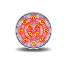 HEATED 4in LED ROUND STOP TURN and TAIL LIGHT (CLEAR LENS RED DIODES) 12 DIODES