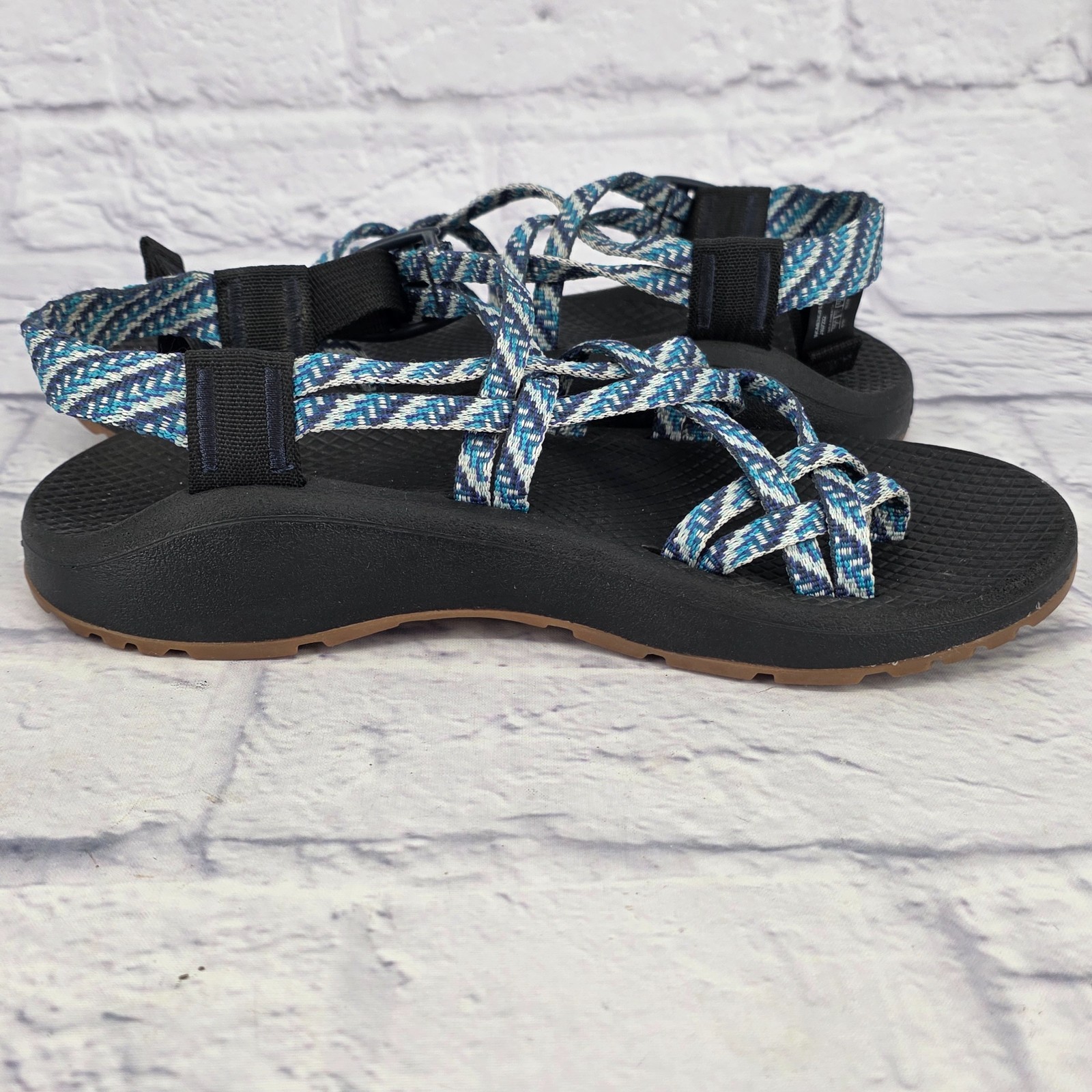 Chaco Z Cloud X2 Blue White Patterned Straps Hiki… - image 6