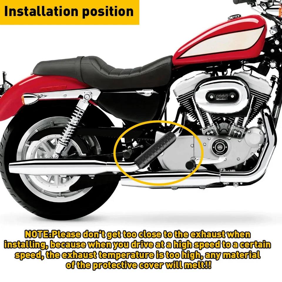 Tubo silenciador de escape universal protector térmico cubierta talón protector negro para motocicleta Foto 3 de 4