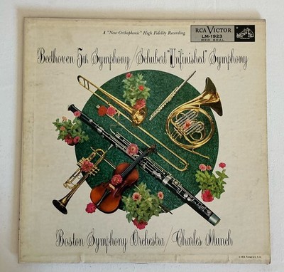 BEETHOVEN 5TH SYMPHONY CHARLIE MUNCH SCHUBERT BOSTON SYMPHONY LP VG+ VINYL RCA