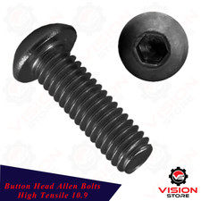 Button Head Allen Bolts Hex Socket Screws Black High Tensile 10.9 VARIOUS SIZES