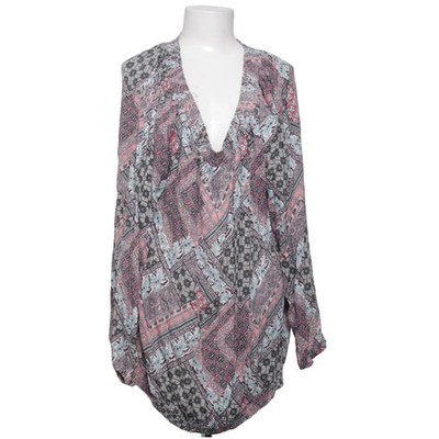 Zizzi, Bluse, Größe: L, Pink/Schwarz/Mehrfarbig, Viskose, Print, Damen #M7v