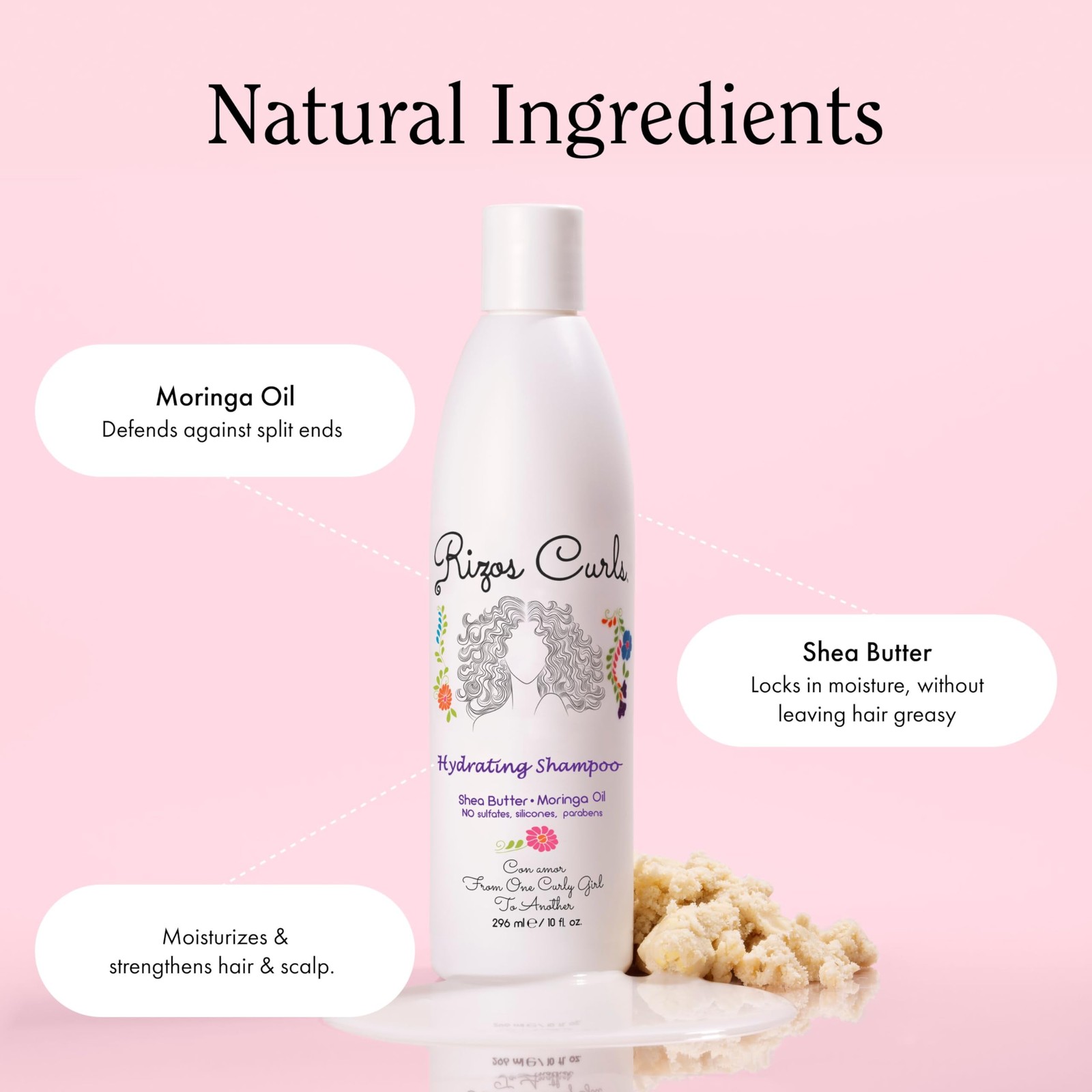 Rizos Curls Wash Day Bundle – Hydrating Shampoo  Deep Conditioner Set with Sh...