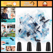 200 Pairs Black Foam Ear Plugs for Sleep, 33dB Noise Reduction, Comfort Fit