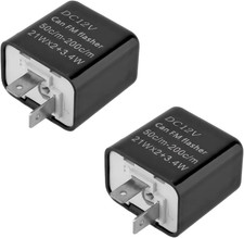 Wevdn 2PCS 12V Speed Adjustable 2 Pin LED Flasher, Electronic Flasher Relay