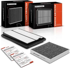 2-PC Engine & Cabin Air Filter with Activated Carbon Compatible with Nissan
