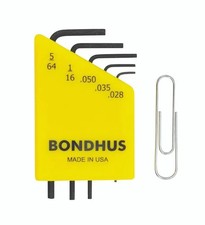 Bondhus 12243 - Set 5 Hex L-Wrench .028-5/64" in Clamshell with Card - 1EA