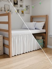 Wrap Around Dorm Room Bed Skirt - For Twin XL Size Beds w/ 36 Inch Drop - Extra