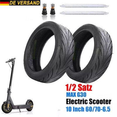 Reifen Gummi Für Ninebot Max G30/G30D Zubehör+Ventil E Scooter 10Zoll 60/70-6.5,