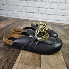 JW Anderson Gold Chain-Linked Slip-On Mules Size 43