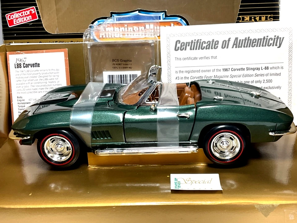 Ertl American Muscle 1967 CORVETTE FEVER SPECIAL EDITION #3 L-88 MOTOGEAR 1/2500 - Image 2 of 4