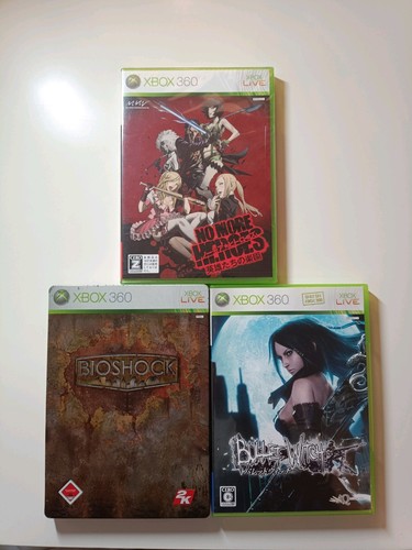 Xbox 360 Spiele x3, Bullet Witch (JP), Bioshock (Deutsch) & No More Heroes (JP)