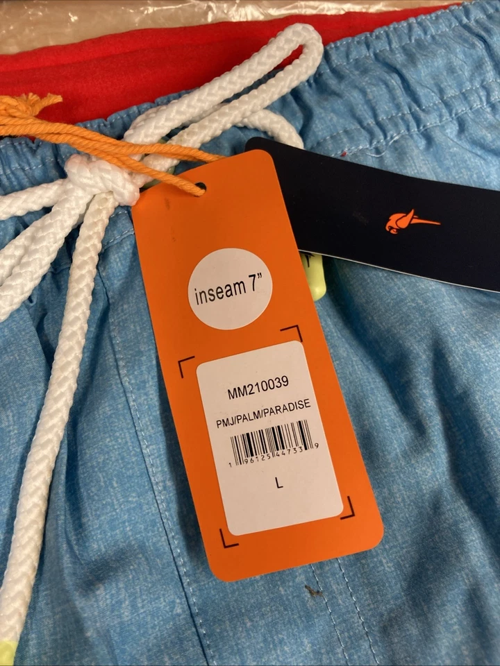 Margaritaville Men’s Swim Trunks Beach Shorts Hibiscus Print Size L Blue New - Image 3 of 4