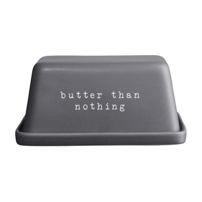 ASA Selection HEY! Butterdose Butterglocke New Bone China Grau Weiß 16 x 11 cm