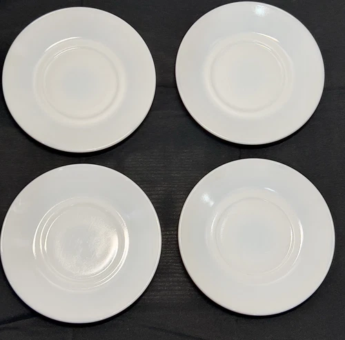 Vintage Anchor Hocking  White Milk Glass Set of 4 Side Plates/saucers.