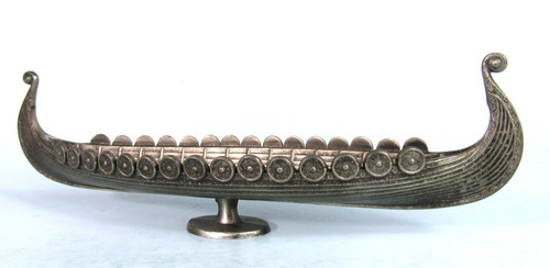 OSEBERG Viking Ship Metal Model Vintage 8" Museum Replica Norway