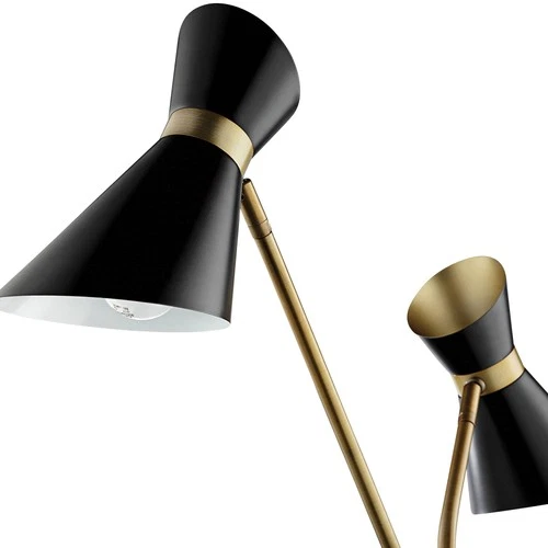 Lite Source Jared 60" Black and Antique Brass 2-Arm Floor Lamp - Picture 3 of 3