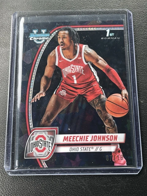 Meechie Johnson 2024-25 Bowman Chrome U Sapphire Black /10 Ohio State #54