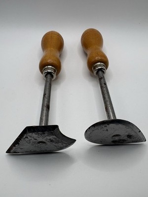 Vintage Brookstone Scraping Edge Tool Lot Of 2 Made In England Wood Handle
