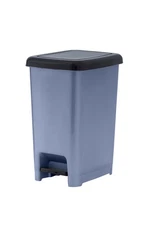 Slim Pedal Trash Can, Grey/Black, 16 Qt - 4 Gallon