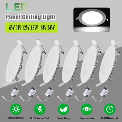 2 Stk 6000K LED Einbaustrahler Panel Rund Ultraslim Einbauleuchte Deckenleuchte - Bild 1 von 4