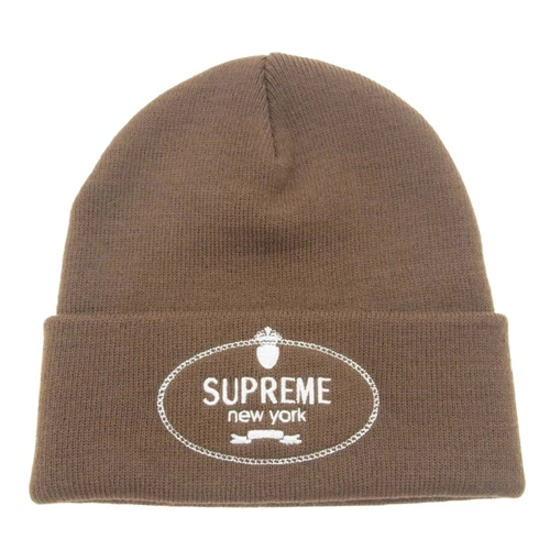 Casquette bonnet tricot écusson Supreme 24AW marron occasion LIFE 0