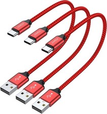 JXMOX Short USB C Cable 1ft 3-Pack , USB A to Type-C Charger Cord 3.1A Fast Cha