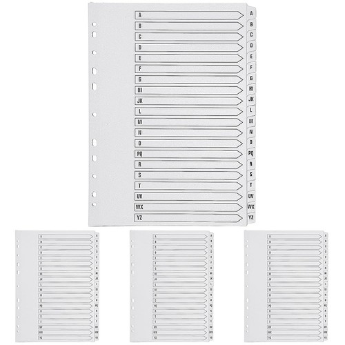 Q-Connect A4 A-Z 20 Part Polypropylene Index Multi Punched - White (Pack of 4) 1