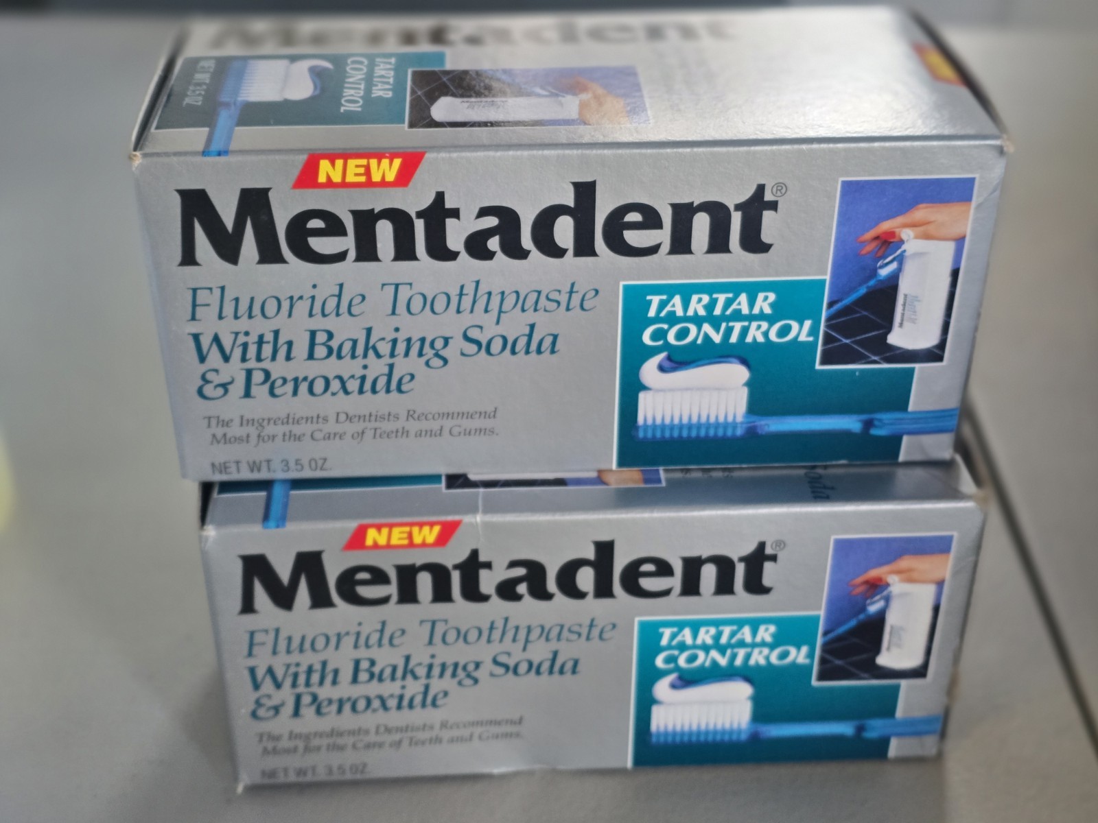 Lot Of 2 Mentadent Tartar Control Toothpaste, Dispenser 3.5 oz B Soda ...