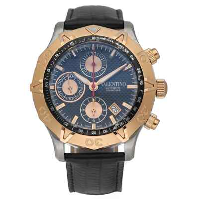 Valentino Homme V41 Chrono Rose Gold Steel 45 mm Leather  display picture 3
